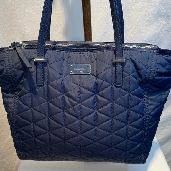 kate spade Navy Quilted Tote - Picture 2 of 14